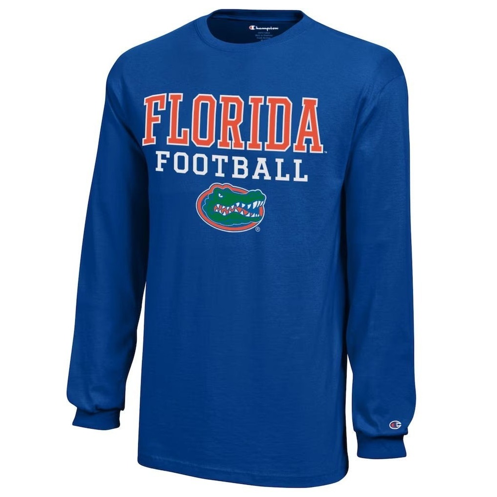 Champion Youth Florida Gators Stacked Logo Long Sleeve T-Shirt - Royal XL 14/16